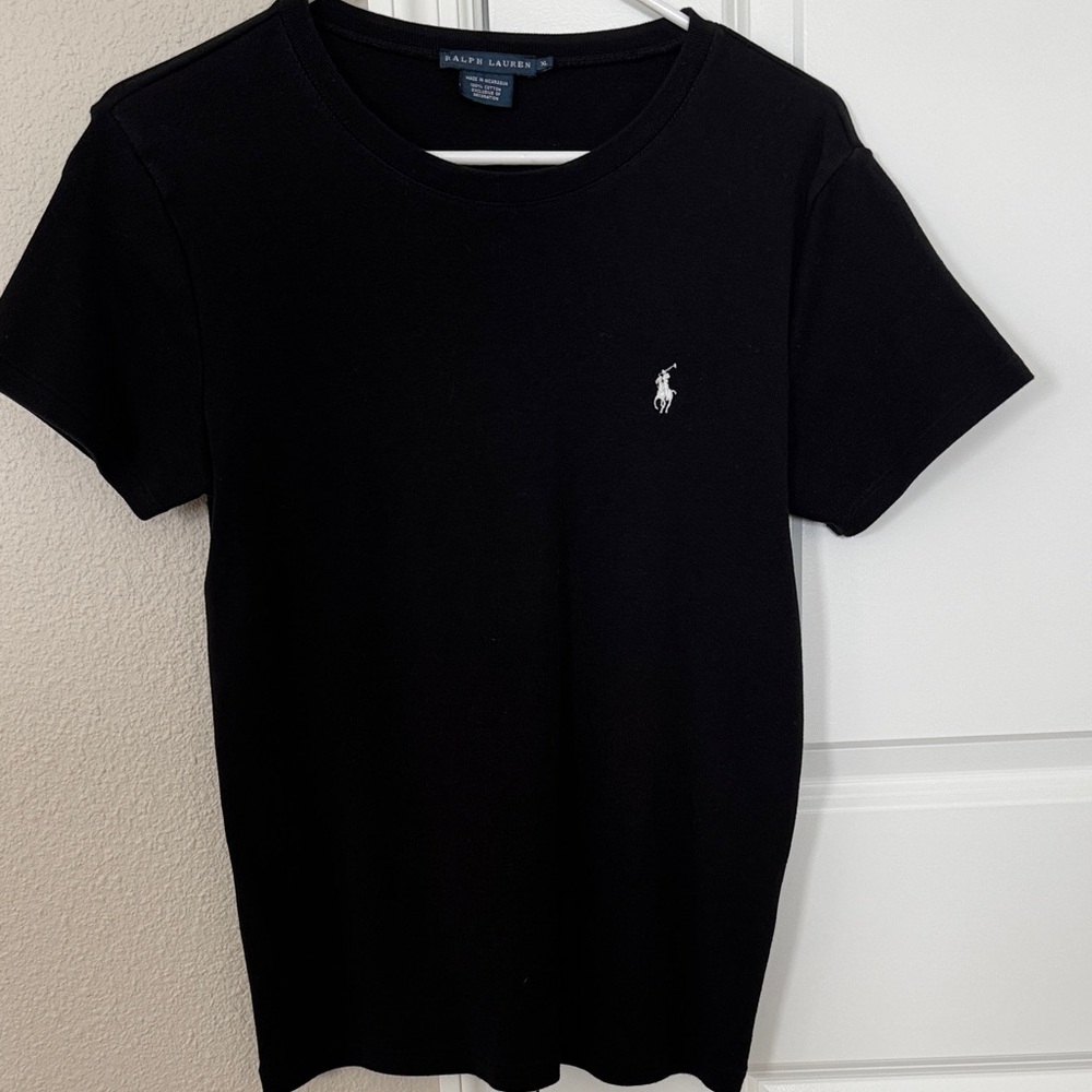 Ralph Lauren Black Tee with White Polo Logo Never Worn